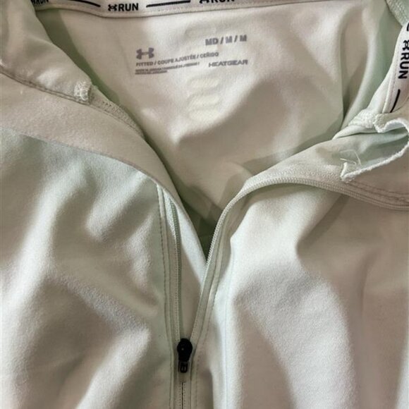 UNDER ARMOUR QUALIFIER RUN 1/2 ZIP - SOFT LIME GREEN - Women's M - Picture 2 of 4